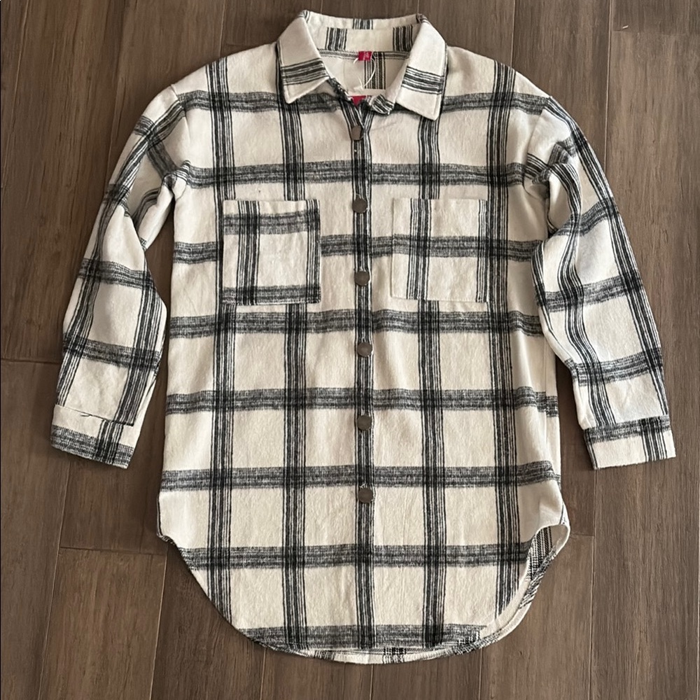 Black/cream flannel shirt dress or tunic